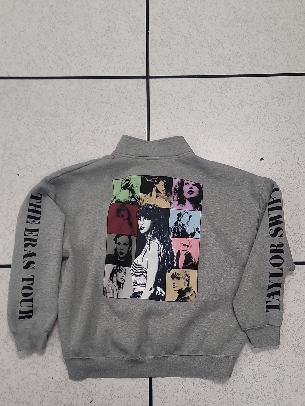 Taylor Swift Grey 'The Eras Tour' Crewneck Tag Detail